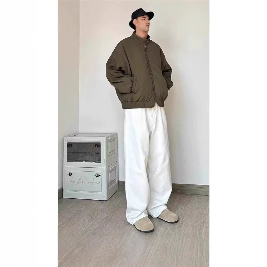 Американские летние тонкие повседневные брюки 2024, мужские дизайнерские нишевые модные свободные широкие брюки High Street с прямыми штанинами