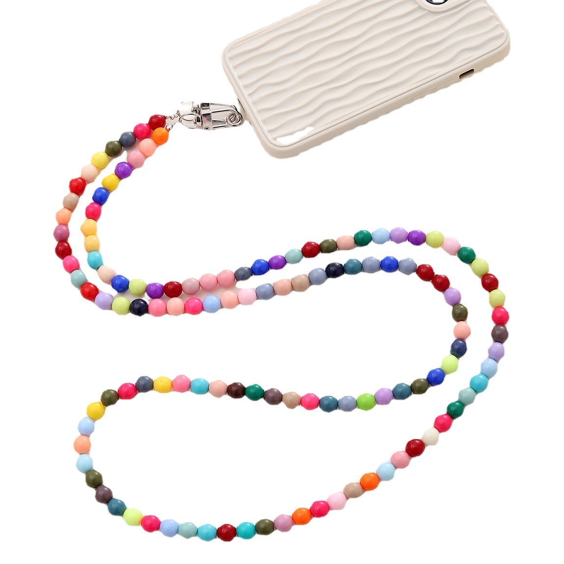 Nuevo acrílico cuentas teléfono móvil cadena perla crossbody Correa cadena teléfono móvil caso colgante regalo para las mujeres