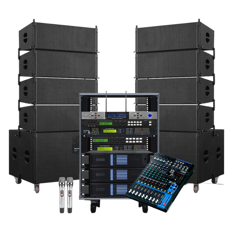 Venta al por mayor personalizado profesional línea matriz de audio gran boda etapa al aire libre rendimiento ingeniería doble 810-pulgadas