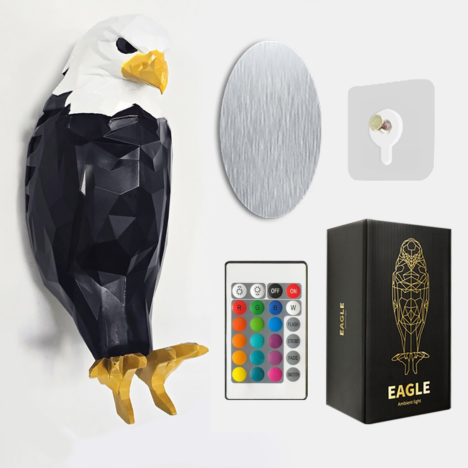 블랙 이글 매직 벽 램프(리모컨 자기 배터리 모델)