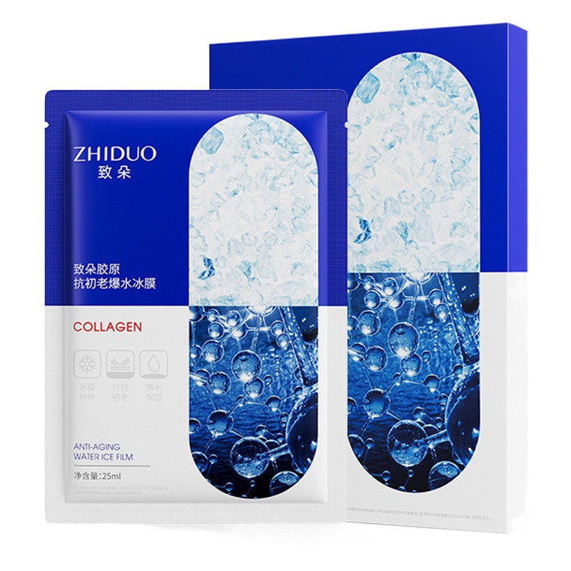 Zhiduo collagen anti-early and old burst water ice film pack hydrating soft skin facial care mask factory wholesale