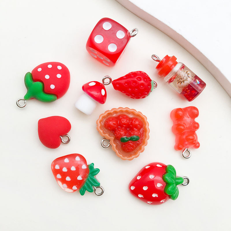 5g Weight Pendant Jewelry Making Type Top-Drilled Drill Orientation DIY Jewelry Accessories Classification Smooth Embellishment 1 Piece Quantity Resin Material Fruit, Bear Pattern Epoxy Design IG Style, Casual, Sweet Style 1 Piece Resin Fruit Bear Pendant 3