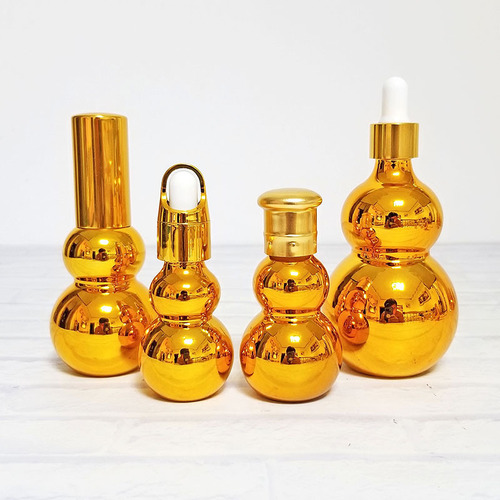 Electroplated gold dropper essential oil bottle cosmetics bottle 10ml spray bottle press spray perfume bottle lotion bottle