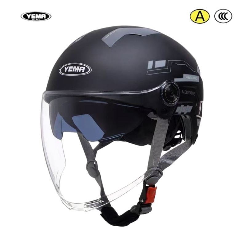 2026 New Model Mustang 3C Certified Ym371S Dual-Mirror Half Helmet New National Standard Motorcycle Electric Vehicle Safety Helmet New Summer Model