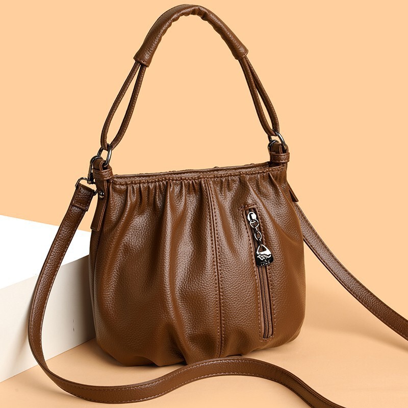 【High-Quality Live Broadcast】New Fashionable Women's Handbag with a High-End Soft Leather Texture, Versatile for Outdoor Use and Crossbody Wear