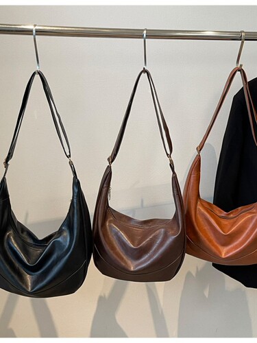Wrinkled Texture Shoulder Bag for Women, Minimalist High-End Crossbody Bag, Large Capacity Commuter Tote Bag