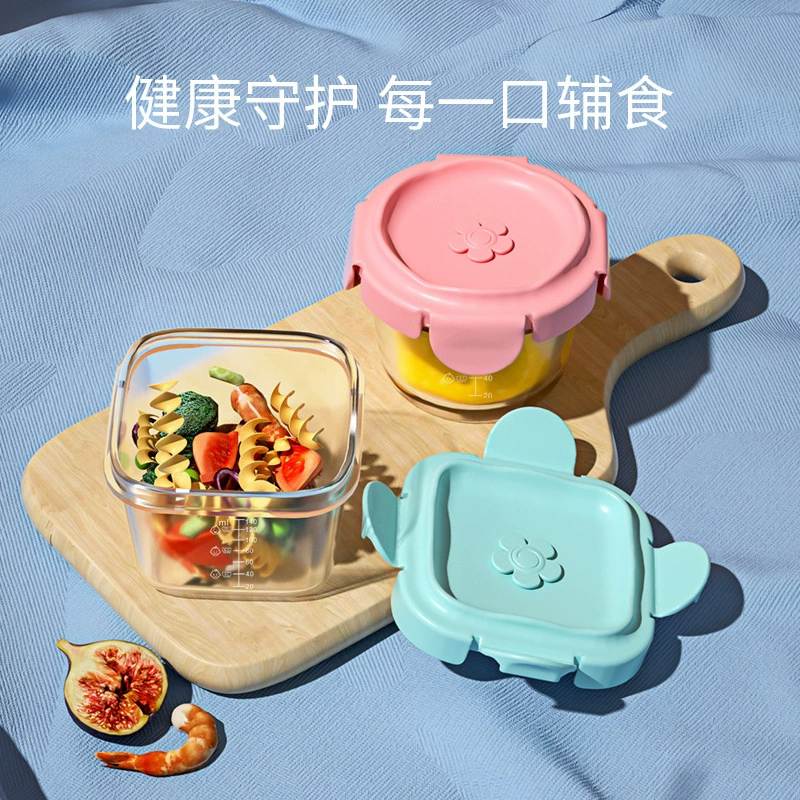 Детская стеклянная пищевая добавка может быть приготовлена на пару и запечатана для хранения приготовленного на пару яичного шара, специального инструмента для дополнения детского питания, полного набора суб-пакета