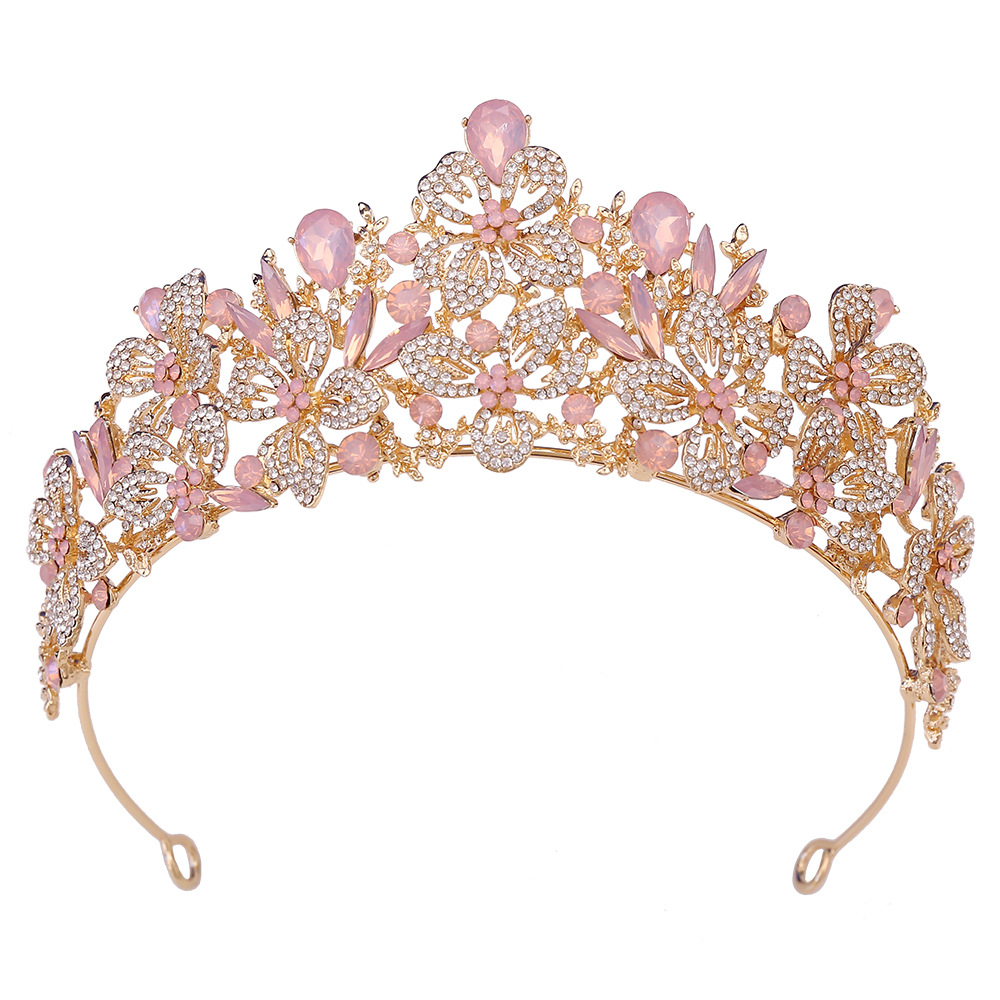 357g Weight Crown Hair Accessories Type 1 Piece Quantity Wedding, Birthday, Festival Occasion Alloy Material Leaves Pattern All Seasons Season Women's Gender Diamond Design Simple Style, Shiny Style Simple Style Shiny Women's Leaves Alloy Diamond Crown 29