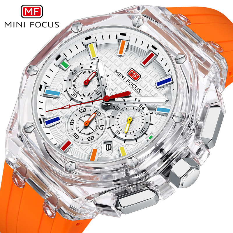 Mini Focus Watch Trendy Male Watch Octagonal Transparent Shell Multifunctional Men's Watch 0616g Mini Focus Watch Trendy Male Watch Octagonal Transparent Shell Multifunctional Men's Watch 0616g