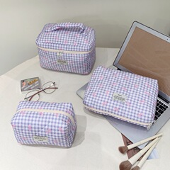 新しいキルティングリボン化粧品バッグ、大容量、ハイエンド、インスタイル、高価値、ポータブル収納バッグ、メイクアップ
