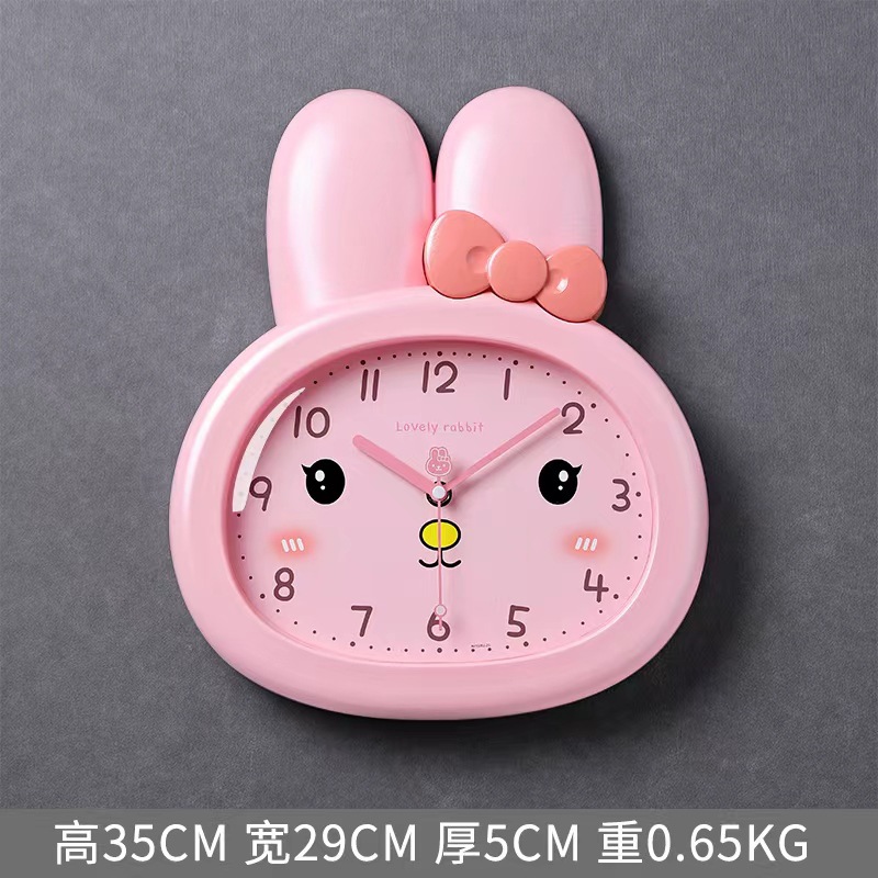 Reloj de pared de dibujos animados de conejo sala de niños sala de estar moda reloj de pared dormitorio nuevo reloj silencioso 2023