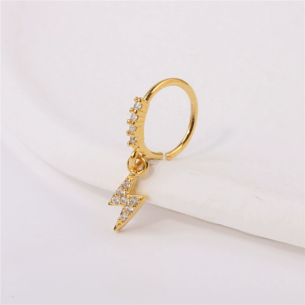 20 г Amazon европейский и американский женский кулон кольцо в носу висит молния полный бриллиант кольцо в носу кулон серьги на хрящ висят
