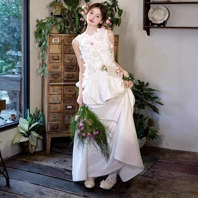 Mori Style Sweet French Style Light Wedding Dress Bridal Flower Engagement Temperament Super Fairy Dream License Small Dress Mori Style Sweet French Style Light Wedding Dress Bridal Flower Engagement Temperament Super Fairy Dream License Small Dress