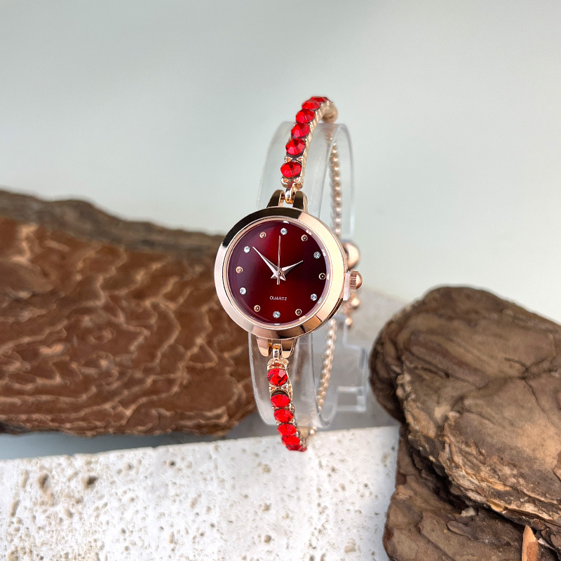 Women's Quartz Watch Colorful Diamonds Bracelet Style Elegant_voghion.com