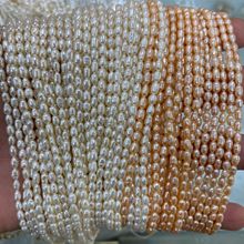 厂家销售 天然淡水珍珠3~4 mm小米珠 批发戒指项链手链