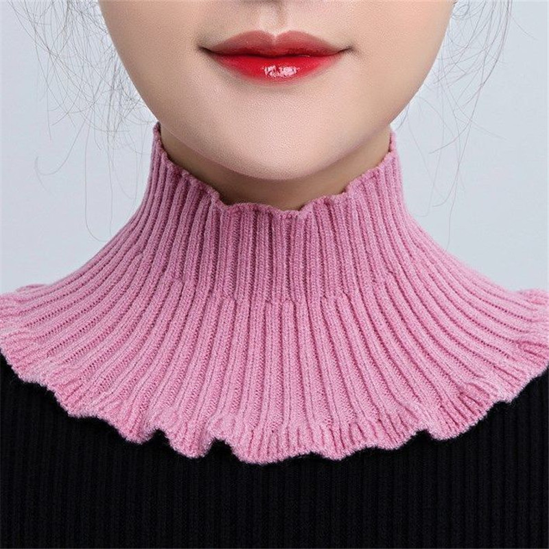 [Hilo con núcleo amigable para la Piel] bufanda de mujer pullover primavera y otoño cálido cuello de protección cervical collar falso decorativo lana de punto