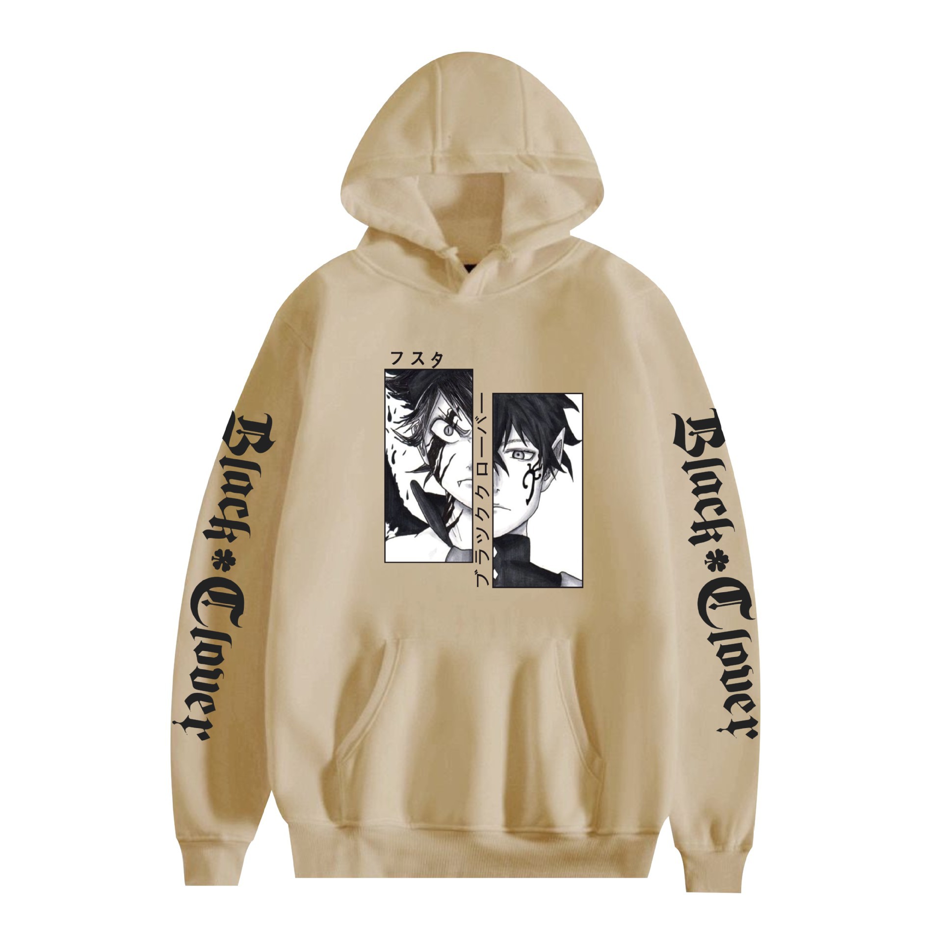 Comercio exterior black clover negro trébol de cuatro hojas periférico con capucha de terciopelo sudadera con estampado transfronterizo hoodie