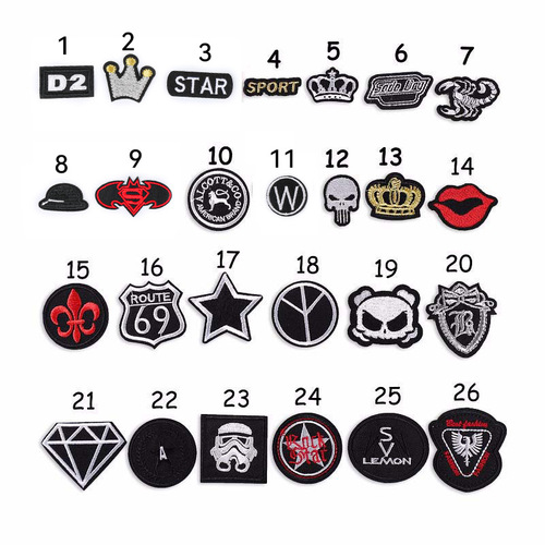 Yixiu computer embroidery seal small black badge embroidery cloth stickers trendy brand clothes decorative patches stickers ironing pictures stickers