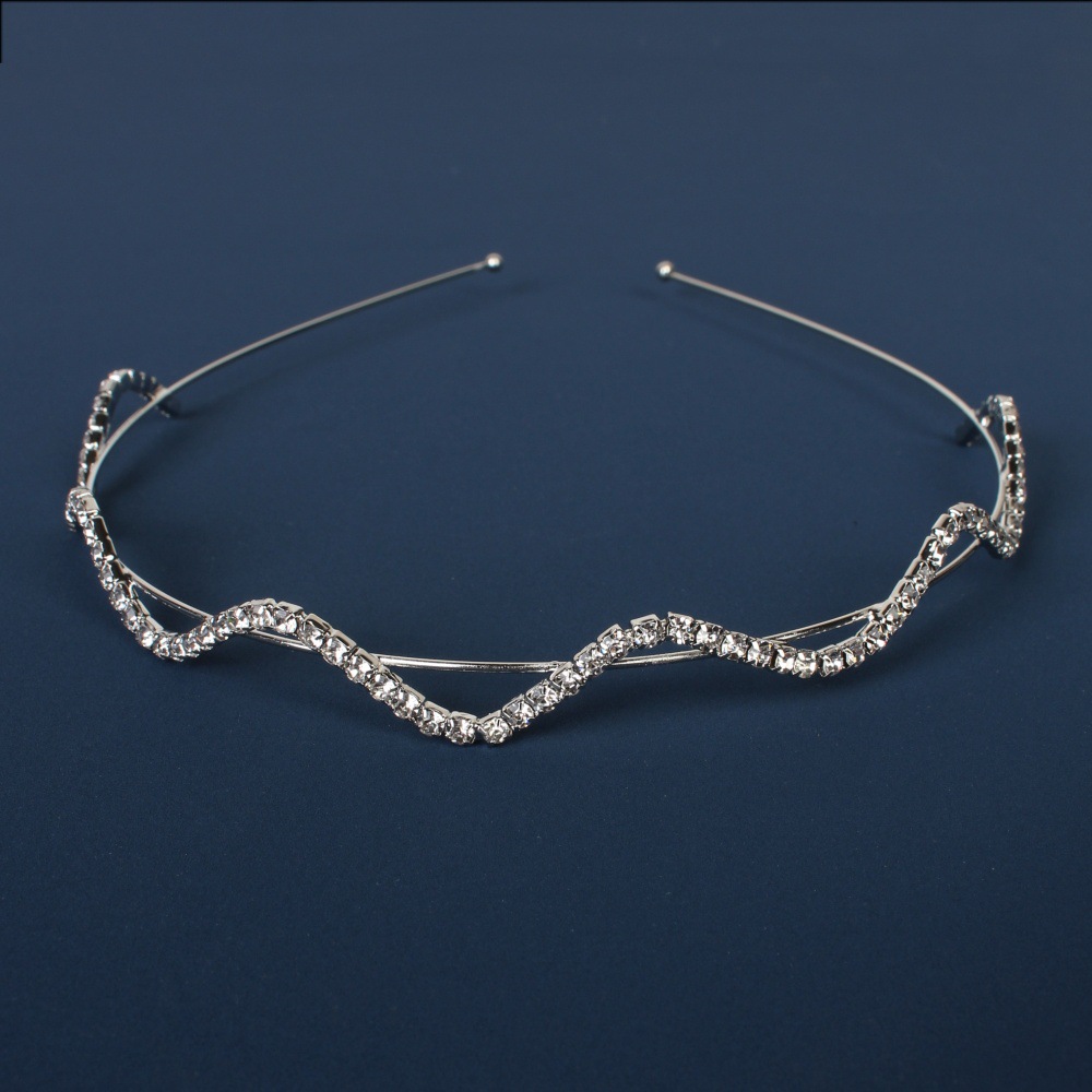 Fábrica recomendar tocado nupcial Comercio exterior moda diadema accesorios para el cabello rhinestone joyería garra cadena pequeña princesa joyería al por mayor