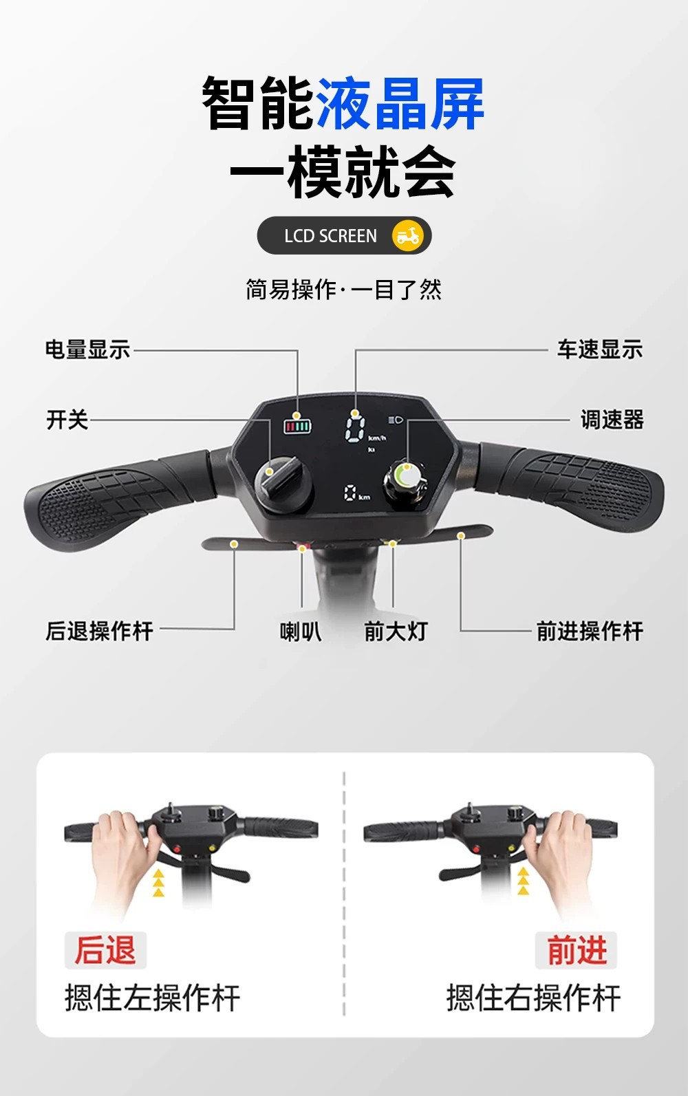 Manufacturer's new electric four-wheeled vehicle is a foldable electric scooter for home use, suitable for the elderly, and can be taken on the subway and airplane