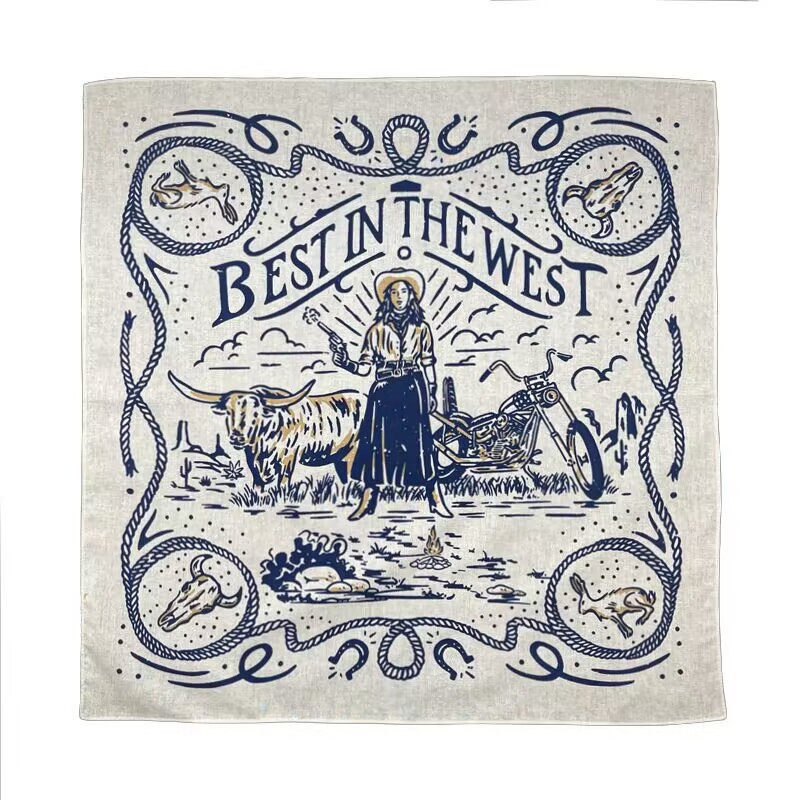 Pure Cotton American Style Vintage vintage Square Ami Khaji Men's Scarf Antique Headband Hip-hop Scarf Face Scarf