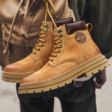 2025经典爆款男式马丁靴真皮厚底踢不烂大黄靴