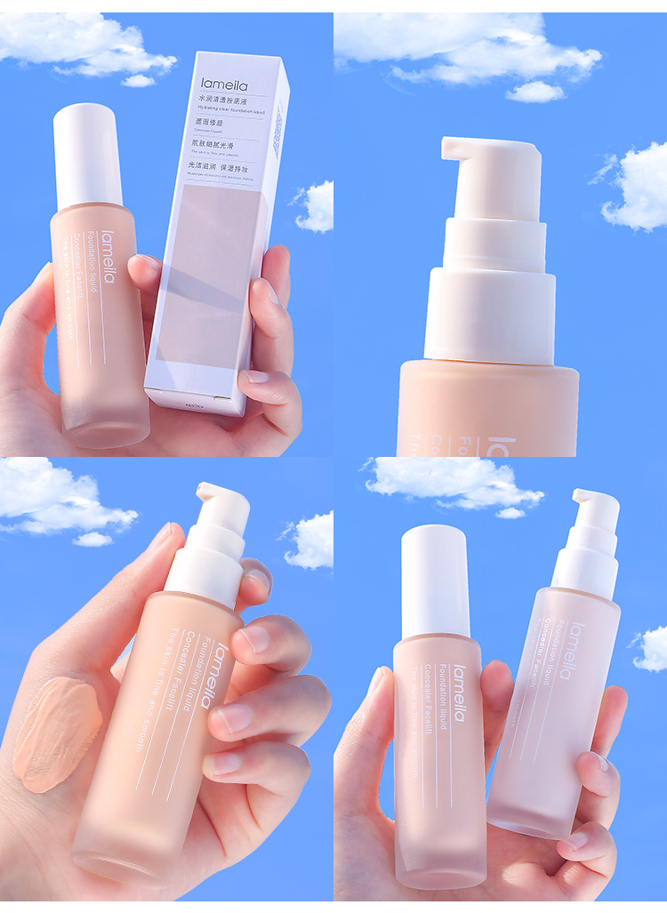 This hydrating and clear foundation liquid provides moisture, concealer, oil control, long-lasting makeup without smudge, and is less prone to powder sticking. It offers a natural nude look and is affordable for students Specification drawing