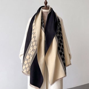 2025 New Winter Scarf, Feminine and Versatile Scarf, Double-Sided Imitation Cashmere High-End Warm Shawl Long Scarf