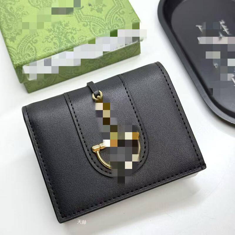 Gg Genuine Leather Wallet Sofbit Maxi Horsebit Textured Leather Chain Wallet Card Holder Clutch Shoulder Underarm Bag