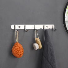 免打孔不锈钢挂钩 304实心衣钩排钩挂衣钩 厨卫五金挂件厂家批发