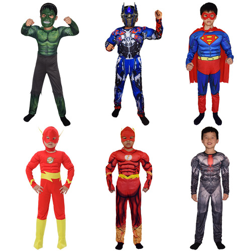 Halloween Avengers costume children's one-piece muscle suit Spider Iron Man Green Giant one-piece muscle suit