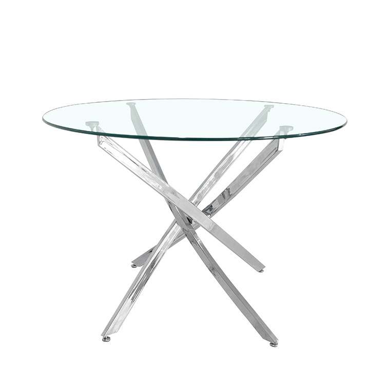 Mesa de comedor de vidrio Amazon mesa moderna minimalista sala de estar mesa de comedor de vidrio temperado redonda para 4 personas