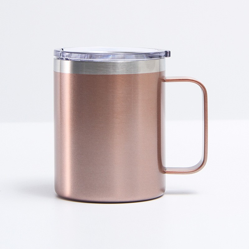 Taza de acero inoxidable de 12oz14oz transfronteriza Taza de manija de oficina doméstica americana Taza de café de doble capa de aislamiento y refrigeración