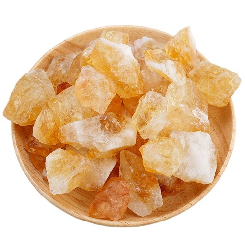 Natural Brazilian Yellow Quartz Raw Stone Aromatic Stone Large Granules Pebbles Diffuser Stone Potted Plant Decorative Ornament Raw Stone Wholesale 