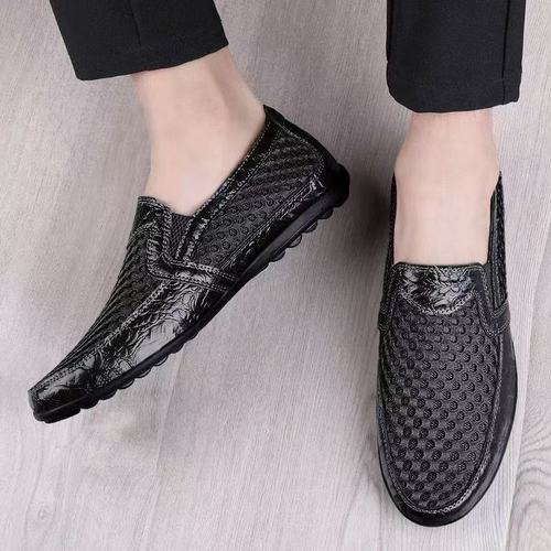 Men's Summer Mesh Slip-on Loafers, Breathable Open Mesh Shoes for Driving