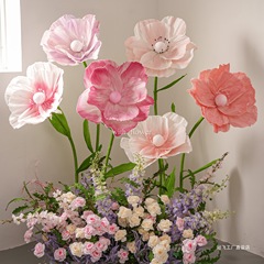 巨大紙芸花デパート装飾花芸紙花虞美人ショーウインドー
