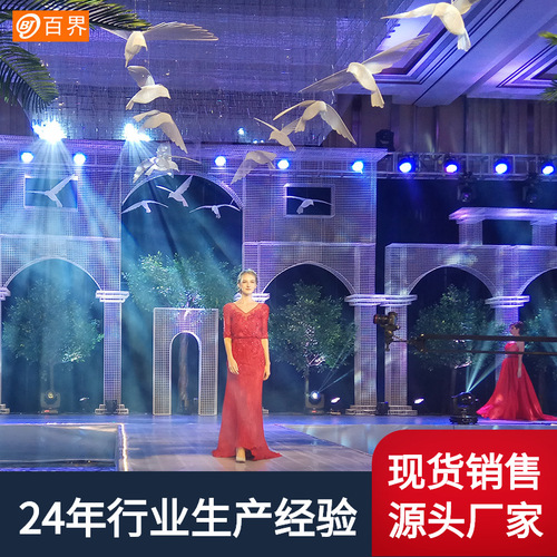 Baijie New Iron Luminous Flying Bird Ceiling Decor for Wedding and Celebration with Wings Air Stage Hanger Wedding Decor