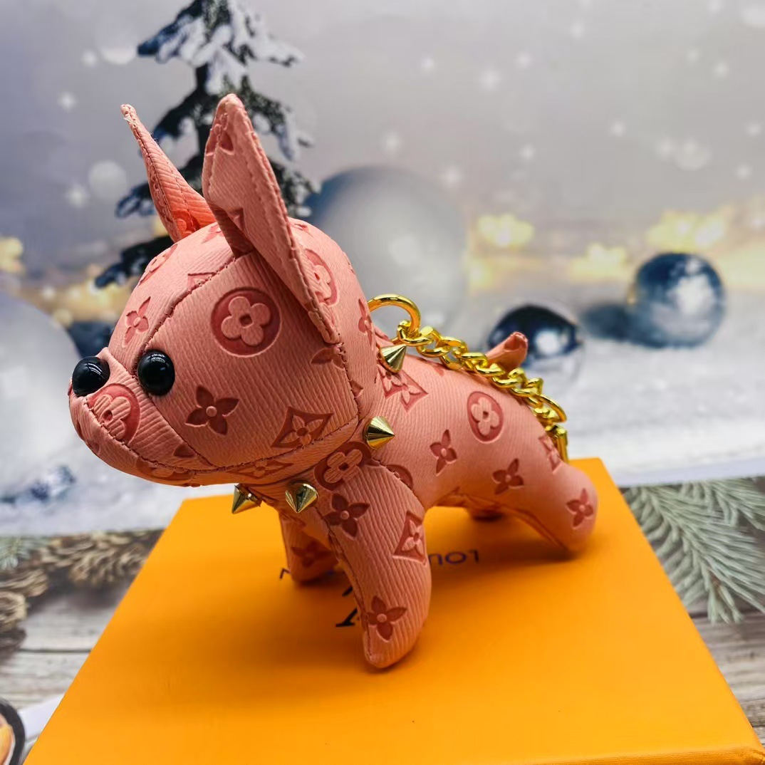 Bolsos de burro al por mayor cachorro red de cuero viejas flores dibujos animados pequeños par adornos de llaves de automóviles lindos