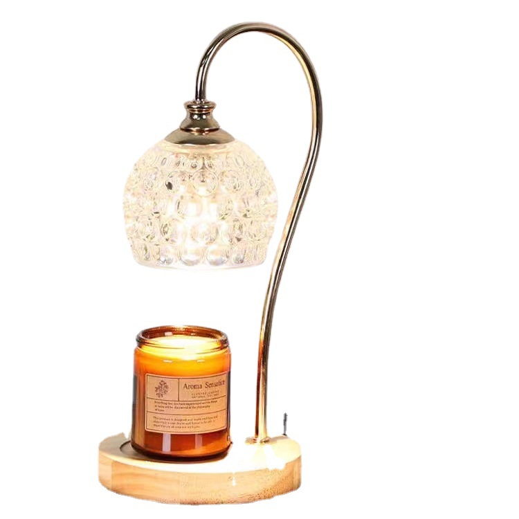 Lámpara de aromaterapia lámpara de fusión de cera nórdica madera maciza tiempo libre de humo fragancia vela japonesa simple lámpara de mesa decorativa lámpara de fusión de vela