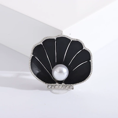 Yaxa sancaqları Pearl Shell Brooch Alloy - mm-br-1994-black-bk