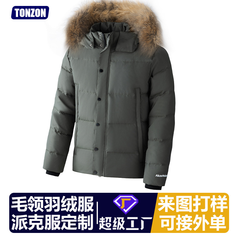 Men's Parka Custom Large Fur Collar Parka down Jacket Factory Custom Thick Parka Coat down Jacket
