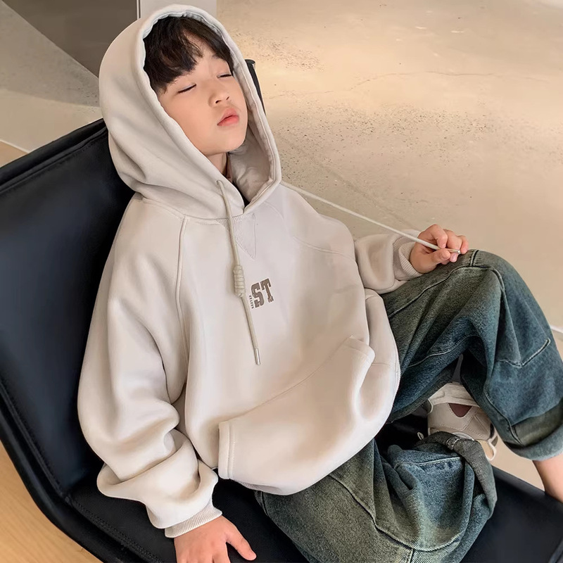 Children's Clothing Boys' Spring Sweatshirt 2026 New Spring and Autumn Style Hooded Top for Older Kids, Stylish Spring Hoodie for Boys