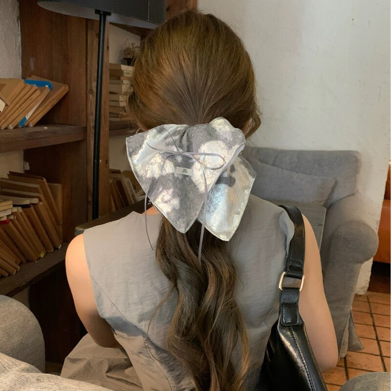 韩系百搭丝光奶茶色2025年新款秋冬方巾女气质法式优雅发饰女发绳|undefined