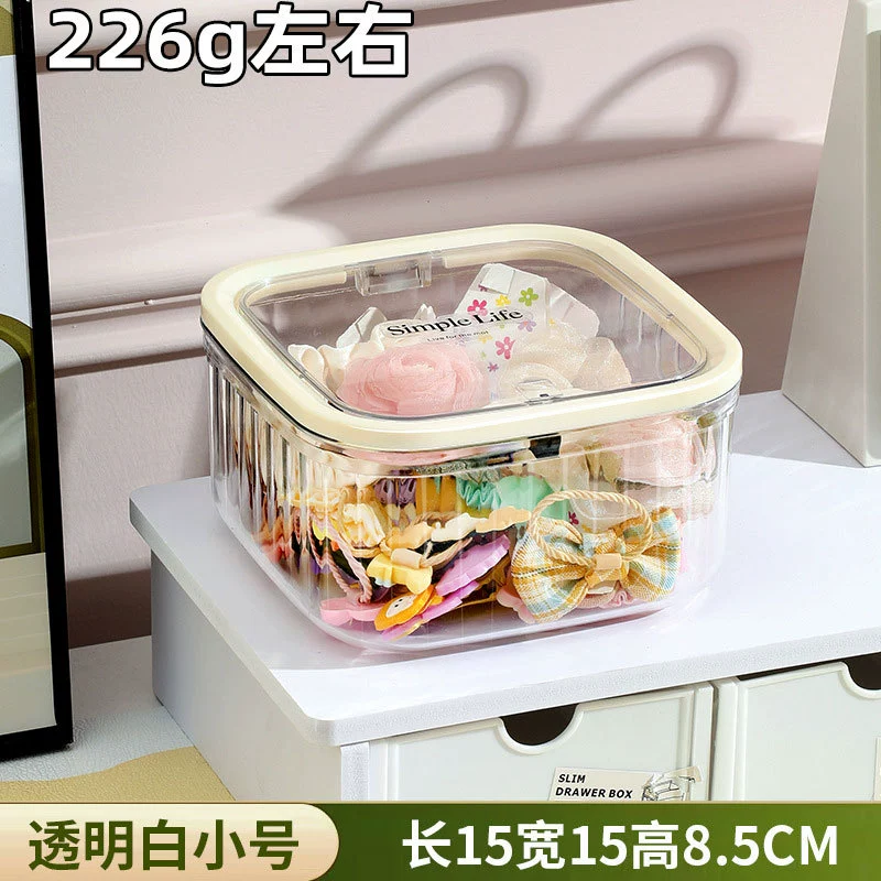 Desktop Garbage Can, Transparent Pop-Top Storage Bin, Small & Large Options
