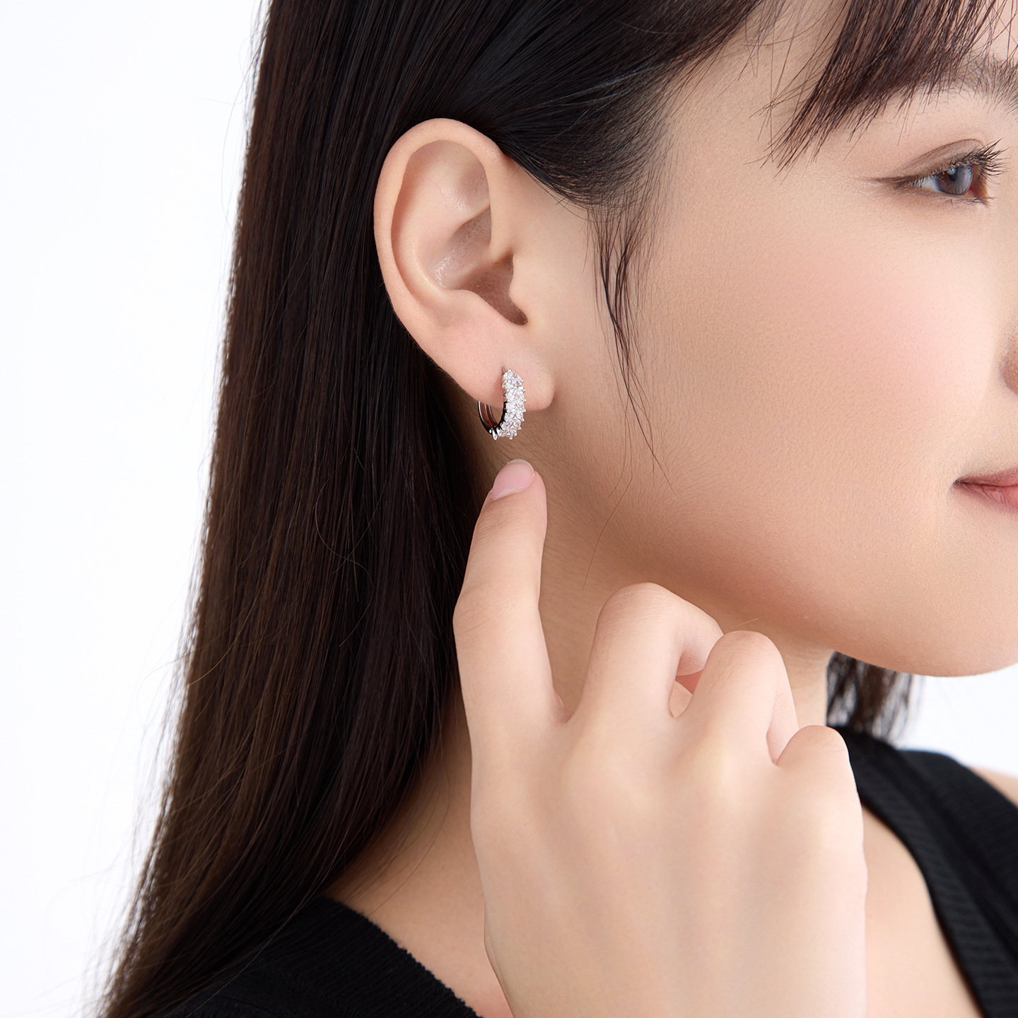 Aretes de Hebilla con Espiga de Trigo de Aleación de Cobre Chapado en Blanco para Mujer image 4