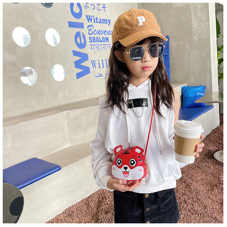 2022 Year of the Tiger New Children's coin Purse, Auspicious Tiger crossbody fashionable pu cute single-shoulder bag for both men and women undefined