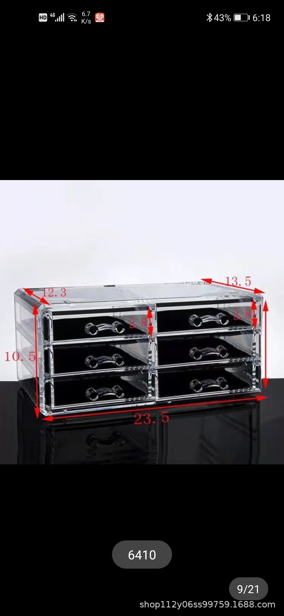 Transparente caja de almacenamiento de cosméticos de escritorio cajón cuidado de la piel tocador lápiz labial acrílico PS organizador rack de almacenamiento