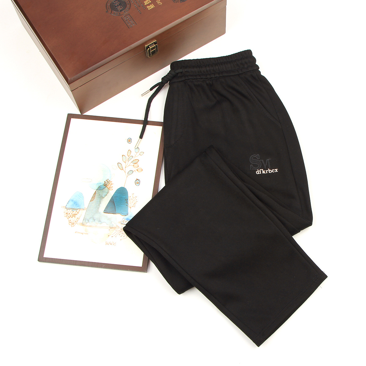 Black men [chinese cotton embroidery [autumn style] / 4xl( 47.5-67.5kg