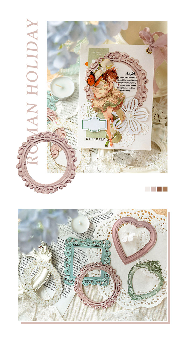 Solid Color Pattern Vintage Style Style 1 Set Solid Color Class Learning Mixed Materials Vintage Style Stickers
