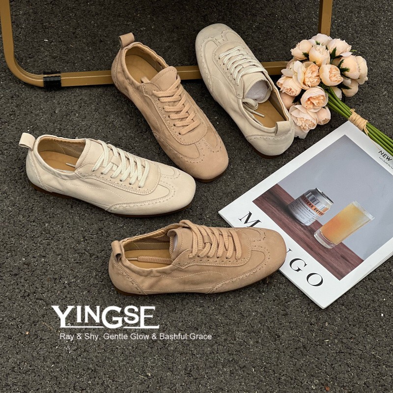 Korean Style Genuine Leather Flat White Shoes 2026 New Lace-Up Casual Shoes for Women Round-Toe Sneakers Fashionable Versatile Sneakers Korean Style Genuine Leather Flat White Shoes 2026 New Lace-Up Casual Shoes for Women Round-Toe Sneakers Fashionable Versatile Sneakers